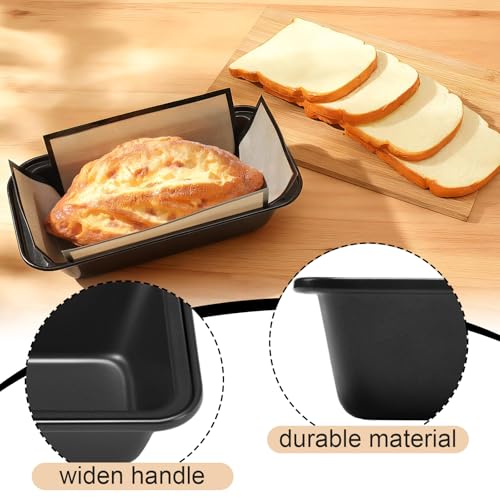 8 Pcs Loaf Pan with Liners Set 8 x 4 Inch Non-stick Bread Pan - color: Black, size: 8 x 4 Inch