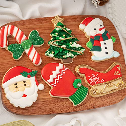 Christmas Candy Cane Cookie Cutter and Embosser Set Detail 4" Baking Mold - color: Candy Cane, size: 4"