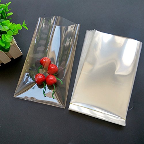 FgfAk 200 Pcs 4x6 Inches Clear Flat Cello/Cellophane heat seal cookie bags - size: 200 count (pack of 1)