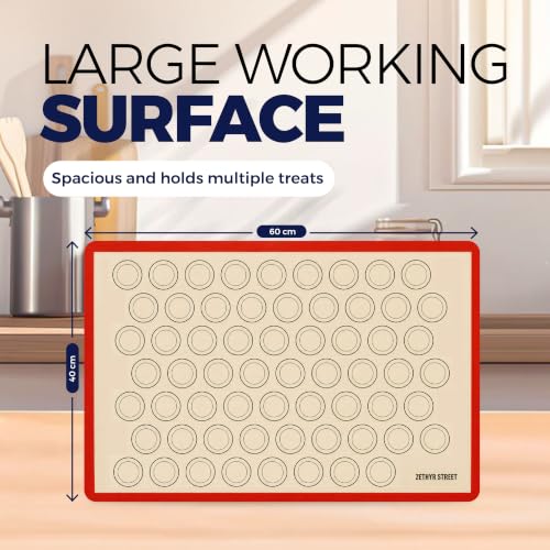 Macaron Baking Mat Silicone Non Stick, Full Sheet Reusable Pack of 2 Red - color: Macaron Baking Mats Red, size: Full Size Pack of 2
