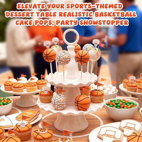 2 Pcs Basketball Cake Pop Mold with 100 Pcs Stick, Basketball Mold - style: Basketball