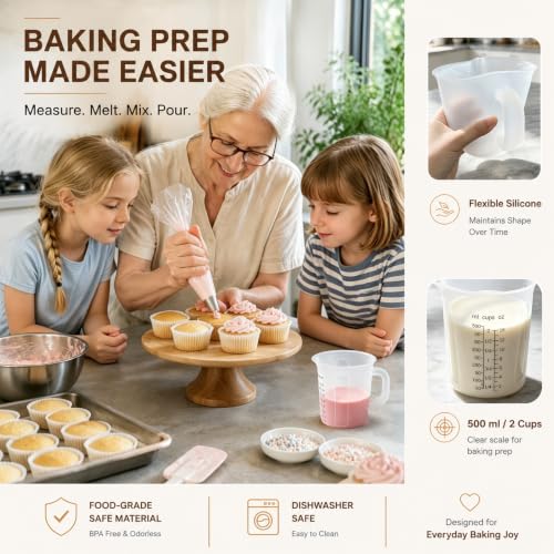 Palksky 2 Cup Measuring Cups with Spout, 16 oz Liquid Measuring Cups with Handle, Flexible Microwave Safe Measuring Cup for Baking, Cooking, Chocolate, Butter, Syrup - size: 2-Cup Measuring Cup with Handle