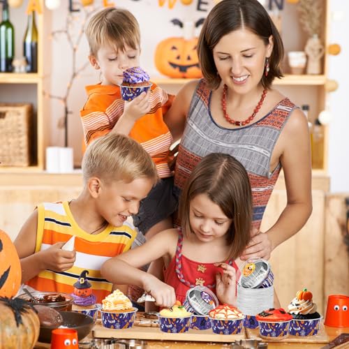 Halloween Mini cake pans with lids, 5oz Round, 30Pack ZOXILEN - color: Purple 30pcs