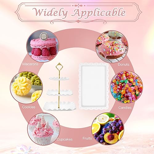 5 Pcs Dessert Table Display Set- 3 Tier Cupcake Stand & Serving Tray