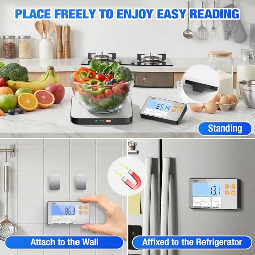 Diyife 33lb Digital Kitchen Food Scales with Split Display, Rechargeable - color: Silver