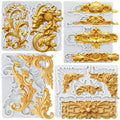 Baroque Curlicues Scroll Lace Fondant Silicone Mold Set of 4 - color: Style F