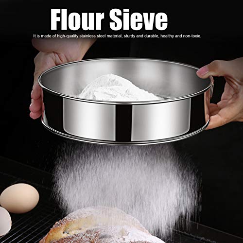 Flour Sifter, Stainless Steel Round Flour Sieve Strainer Drum Sieve 3 Pack Flour Sifter for Baking Fine Mesh Strainers for Bake Cakes