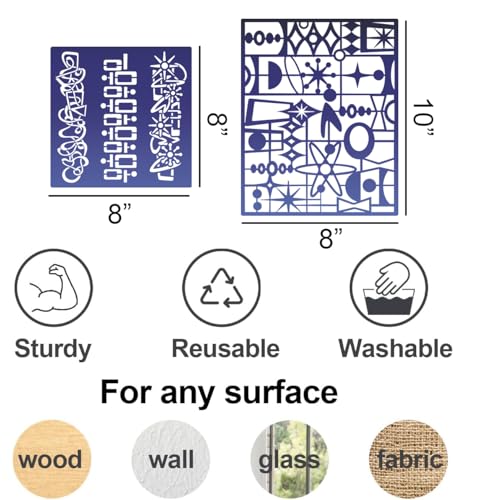 Stencils for Crafts Reusable Texture Stencils for Painting 10"x8"