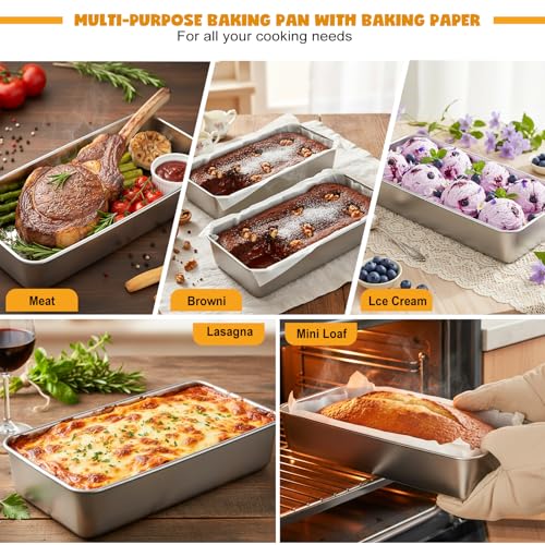 Large Loaf Pans, 12'' x 5'' Stainless Steel Loaf Pans for Baking