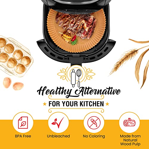 Small Round Air Fryer Liners 6.3", 125 Pcs Disposable for 2-4 qt Basket - color: 6.3" Round