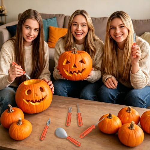 Halloween 10 Pcs Pumpkin Face Carving Kit, Professional Tools Knife Bulk - size: For old hand