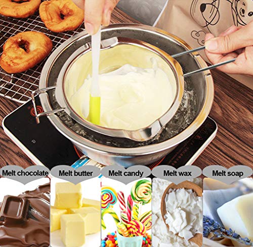 1000ML Double Boiler Pot Stainless Steel chocolate melting pot - color: Silver Handle, size: 1000ML
