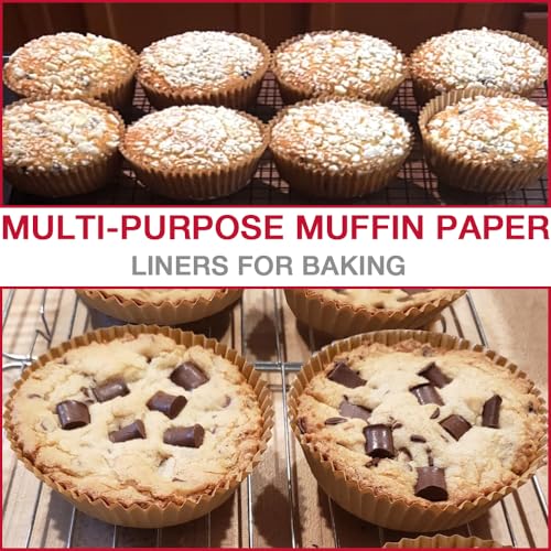 Extra Jumbo Cupcake Liners 200 Pcs, 3.54 Inch Parchment Muffin Liners for Baking, Muffin Papers Baking Cups (Brown) - color: Brown
