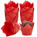 200 Pcs Red Tulip Cupcake Liners for Baking, Standard Size - color: Red