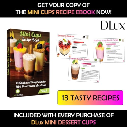 DLux 100 x 3 oz Mini Dessert Cups with Lids & Spoons, Shooter - color: 100 cups + 100 lids + 100 spoons