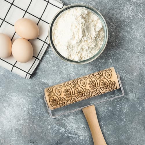 Mrs. Anderson's Baking Mini Embossing Rolling Pin, Floral Scroll Design - style: Floral Scroll, Mini