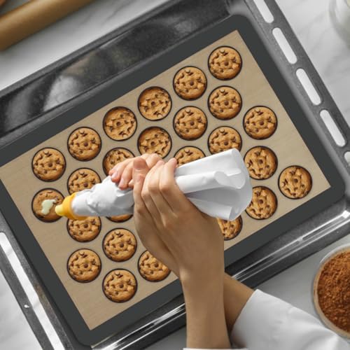 Silicone Baking Mat Macaron - Set of 3 (2 Half Sheet Liners and 1 Quarter Sheet), Non Stick Silicon Cookie Oven Liner For Macaroons, Bake Pans, Pizza, Toaster, Cake and Bread Making (Gray) - color: Gray