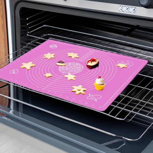 Silicone Baking Mat for Rolling Out Pastry Dough, 20 x 16 Inches, Pink