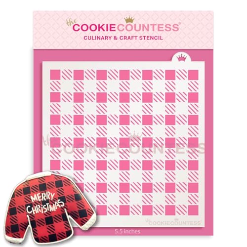 The Cookie Countess Mini Buffalo Plaid Stencil