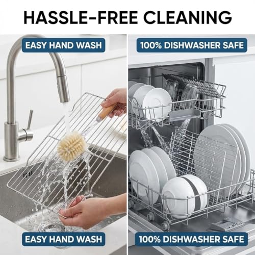 2-Pack Stainless Steel Cooling Racks for Baking and Roasting, Fits Quarter Sheet Pan, Oven Safe & Dishwasher Safe, Heavy Duty Baking Rack for Cookies, Meat, Cakes