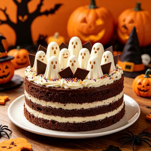 2PCS Ghost Silicone Molds for Chocolate and Candy, Halloween Baking Molds - color: Orange(Ghost)-R0271