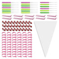 60 Pcs Silicone Piping Bag Ties, Reusable Sealing Clips for Baking