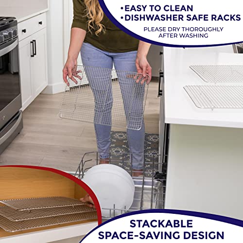 KITCHENATICS Half Sheet Cooling Rack Stainless Steel Oven Safe Set of 2 - size: 11.8" x 16.9" Half Sheet - 2 PCS