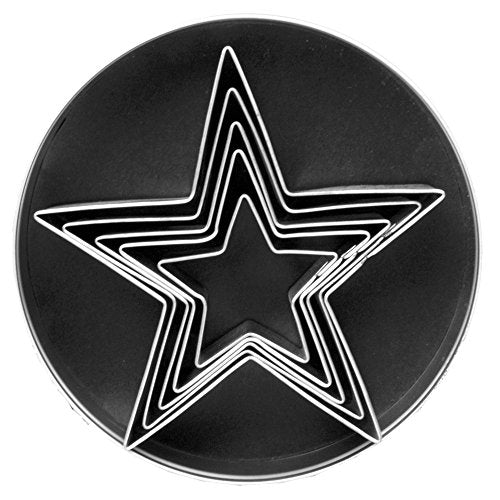 Fox Run Stainless Steel Star Cookie Cutters, Set of 5 Star Shaped Cutters - size: Set of 5