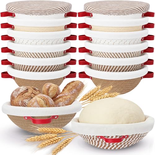 Gisafai 12 Set 9 inch Round Banneton Sourdough Bread Proofing Baskets Bulk