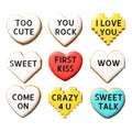 Mini Heart Cookie Cutter with Text Stencils Bundle, Small Heart Fondant Cutter & Embossing Stencil Set, DIY Baking Tools for Cookie, Cake, Cupcake, Chocolate, Pastry Decoration - style: Conversation Heart Mini