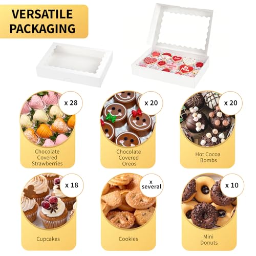 Cookie Boxes with Window, 14x10x2.5 Inches, 20 Pack - color: 14 x 10 x 2.5 Inch