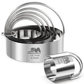Biscuit Cutter Set for baking 2inch 2.5inch 3inch 3.5inch 4inch 5inch large size Round Cookies Cutter with Handle Professional Baking Dough Tools 6pcs set - style: 6pcs with handle(2-5in)