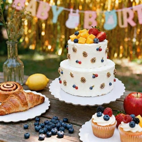 10 Inch Round White Scalloped Cake Boards 30 Packs