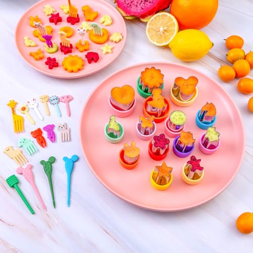 Sandwich Cutters for Kids Lunch 48 Pcs - color: Green Orange 48pcs