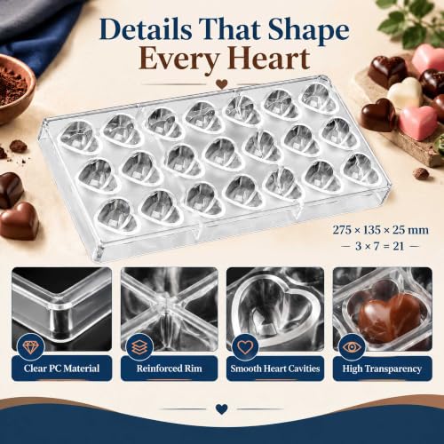 Grainrain polycarbonate chocolate mold polycarbonate chocolate bar mould heart Valentine Day gift (19268) - color: 1