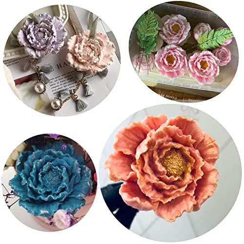 ZiXiang Peony Flower Silicone Molds Flower Fondant Mold Set of 2 - color: Style E