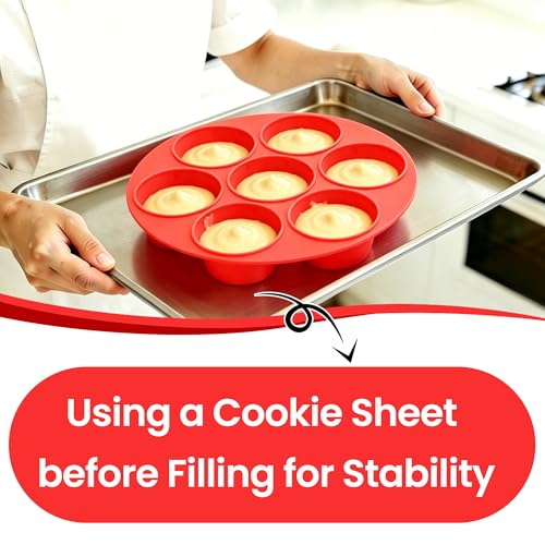 Silicone Muffin Pan for Air Fryer Oven, Nonstick 7-Cup Red - size: 7-Cup