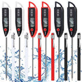 Copkim 6 Set Digital Food Thermometer Long Probe Instant,Black, White, Red - color: Black,White,Red