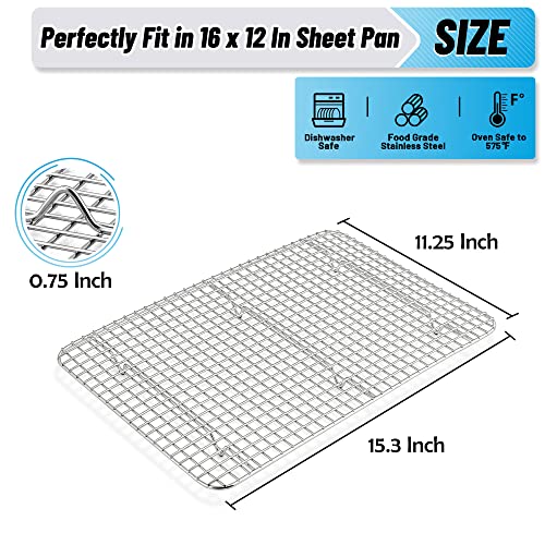 TeamFar Cooling Rack, 15.3”x11.2” Stainless Steel Baking Grid Wire Rack - size: 15.3 x 11.2-Inch