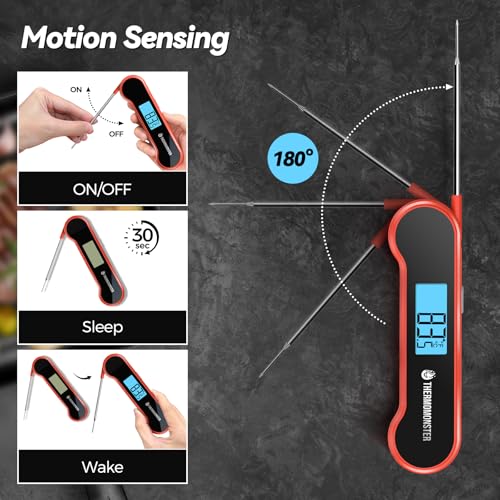 0.5 Sec Instant Read Meat Thermometer Digital for Cooking, Red - color: Red