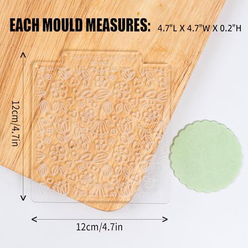 KALAIEN Cookie Stamps,Fondant Impression Mat Set of 3 Style 2 - color: Style 2