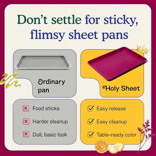 Great Jones Nonstick and Non Toxic Half Sheet Pan 18.5" x 13.5" (Raspberry) - color: Raspberry, size: Holy Sheet (18.5" x 13.5")