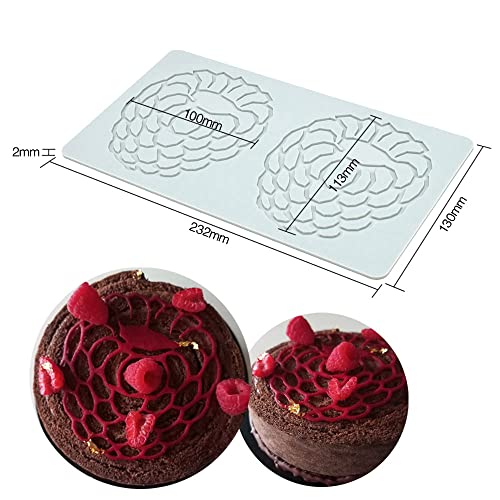 TUKE 3D Hollow Lace Fondant Molds Fruits Leaf Shape Lace Mat Party Cake Decoration Tool Cupcake Mat Silicone Molds for Polymer Clay Chocolate Baking Gummy Mould (Raspberries_9.28x5.2x0.08inch_F) - size: Raspberries_9.28x5.2x0.08inch_F