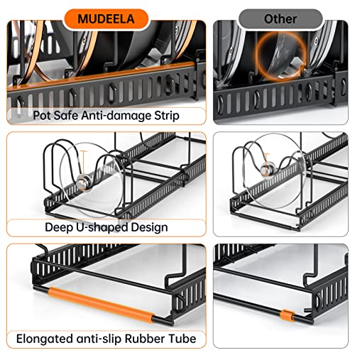 MUDEELA Expandable Pot Pan Lid Organizers inside Cabinet, 10 Divider-Black - color: Black, size: 10 Dividers