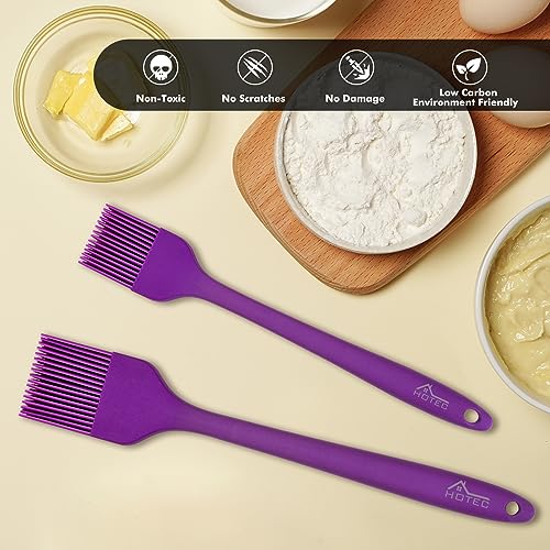 HOTEC 600°F Heat Resistant Silicone Basting &Pastry Brushes, Purple 2 - color: Purple