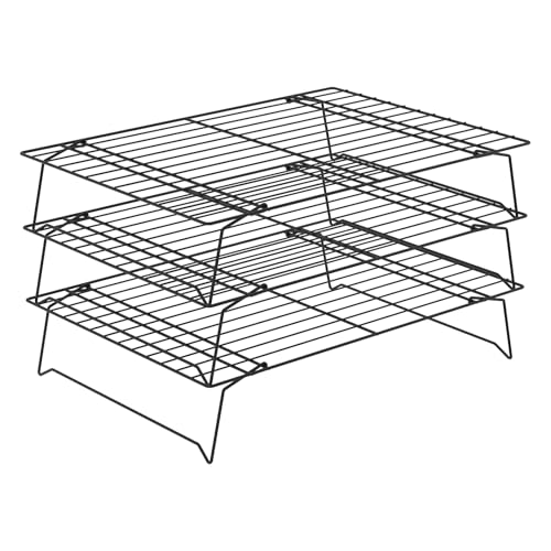 3-Tier Stackable Cooling Racks for Cooking and Baking,13.4”x 9.4”Collapsible Baking Cooling Rack,Non-Stick Cookie Cooling Rack,Space Saving Cooling Rack for Cookies Cupcakes Pies Baking