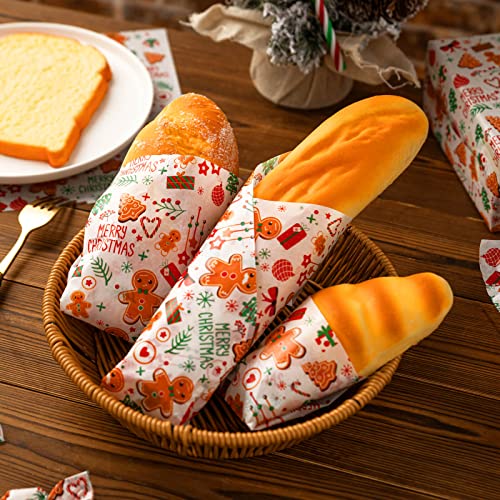 100 Pcs Christmas Wax Paper for Food - color: white biscuit