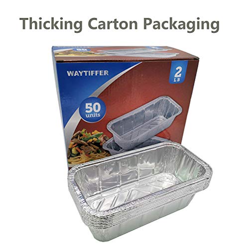 Waytiffer Loaf Pans [100 Pack] 2Lb Heavy Duty Disposable Aluminum Foil Premium Bread Tins Standard Size - 8.5" X 4.5" X 2.5" Perfect for Homemade Cakes & Breads - size: 100 PACK