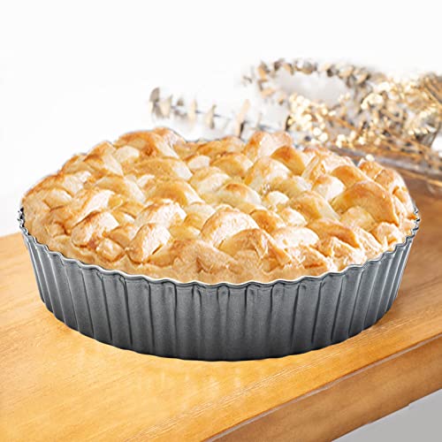 11 x 2 Inches Deep Dish Tart Pan Set of 2, Nonstick Tall Tart Quiche Pan, Carbon Steel Deep-dish Pie Pan with Removable Loose Bottom for Baking Thanksgiving Christmas - size: 11 inch-2 Set