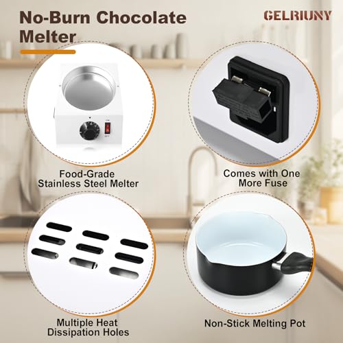 2026 Upgrade Chocolate Melting Pot, 1L Chocolate Melting Machine (40W,110V) - size: Single Pot